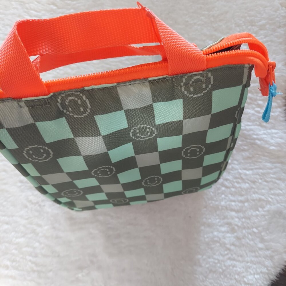 NWT Cat & Jack Checkered Smiley Face Lunch Bag - Picture 5 of 6